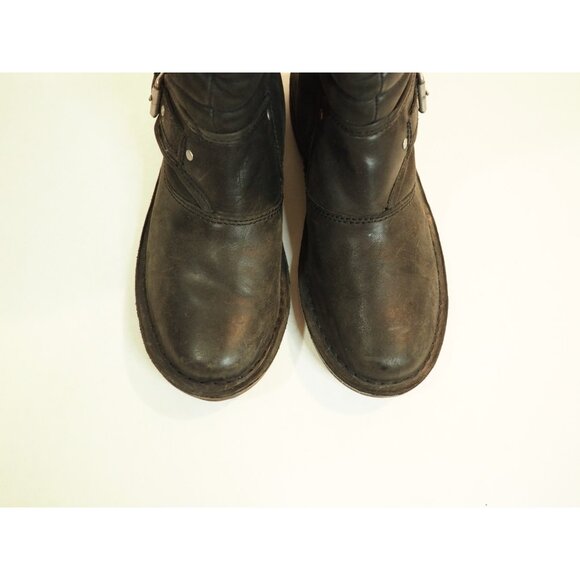 Ugg Dark Gray Leather Calf High Zipper Buckled Boots, Size 6 (US) - Picture 4 of 11